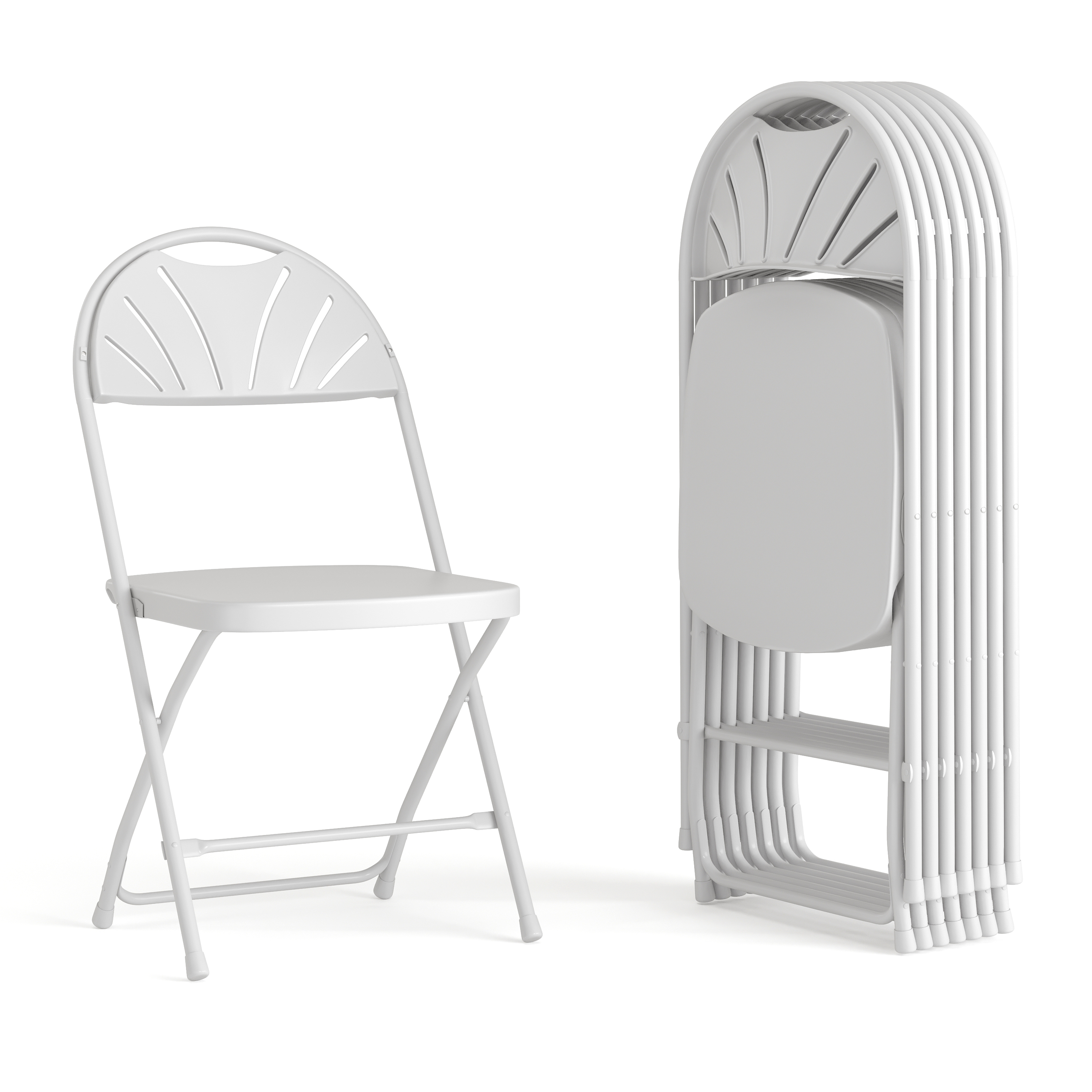 Flash Furniture 8 Pack HERCULES Series 650 lb. Capacity White Plastic Fan Back Folding Chair - image 1 of 17
