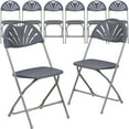 thumbnail image 1 of Flash Furniture 8 Pk. HERCULES Series Charcoal Plastic Fan Back Folding Chair, 1 of 2