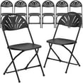 thumbnail image 1 of Flash Furniture Black Plastic Folding Chair,PK8 8-LE-L-4-BK-GG, 1 of 10
