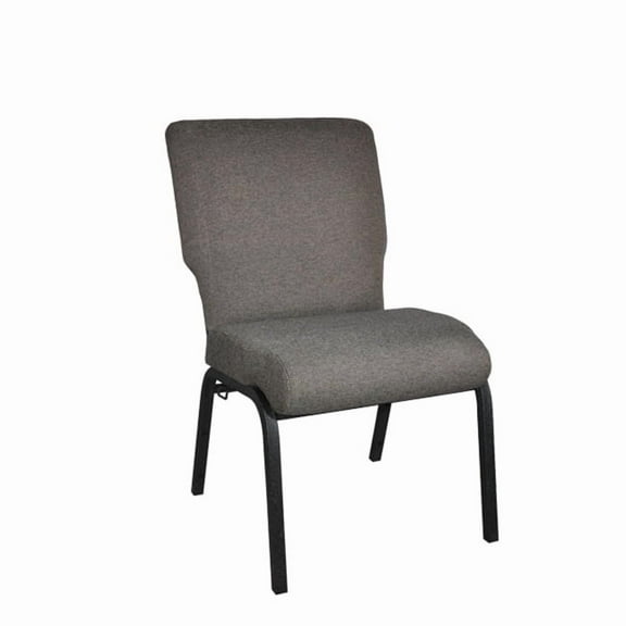 Flash Furniture Advantage 20.5" Fabric Church Chair in Fossil and Black
