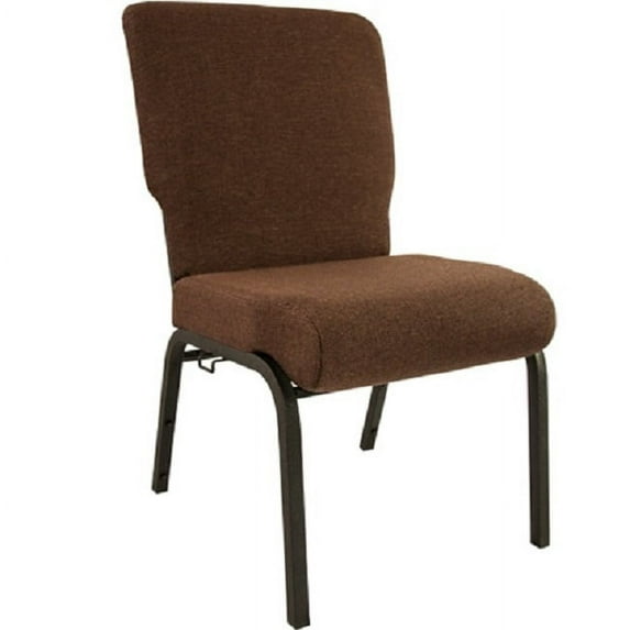 Flash Furniture Advantage 20.5" Fabric Church Chair in Java and Black