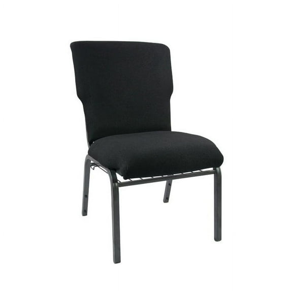 Flash Furniture Advantage 21" Fabric Church Chair in Black and Silver Vein