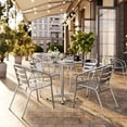thumbnail image 1 of Flash Furniture 27.5'' Square Aluminum Indoor-Outdoor Table Set with 4 Slat Back Chairs, 1 of 14