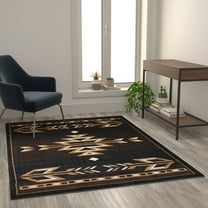 Flash Furniture Amado Rectangular Southwestern Black, Beige, Brown Area Rug, 5' x 7'