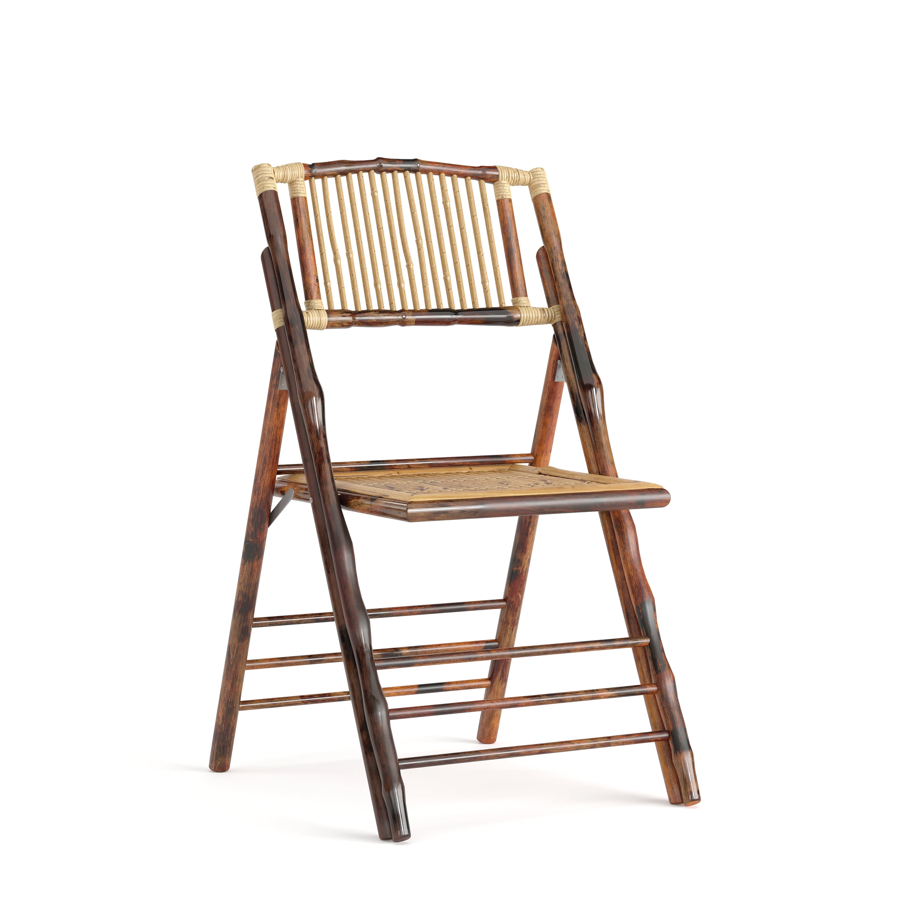 Seaside Paradise Glossy Bamboo Folding Chair