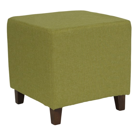Flash Furniture Ascalon Upholstered Ottoman Pouf in Green Fabric