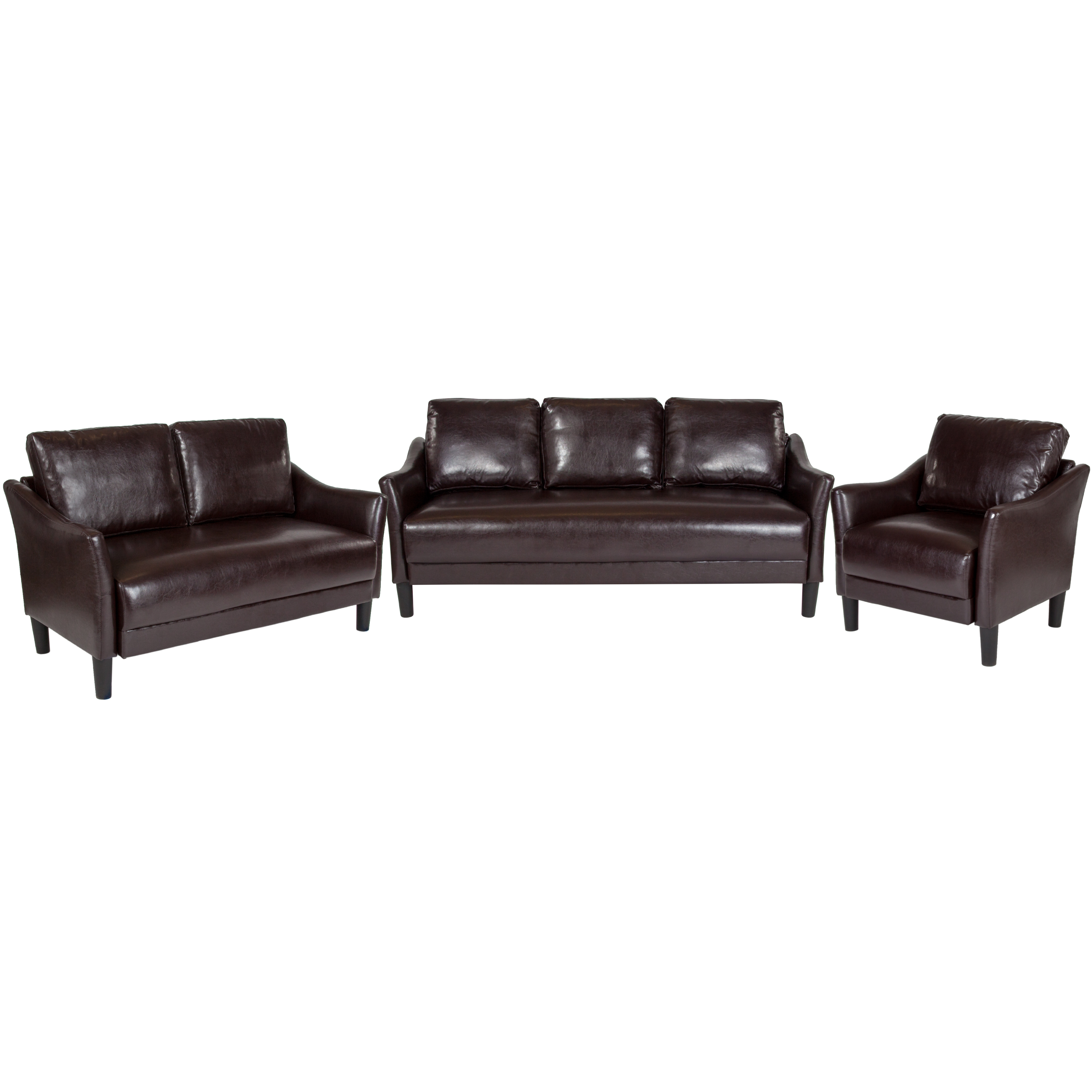 Flash Furniture Asti 3 Piece Upholstered Set in Brown LeatherSoft - image 1 of 2