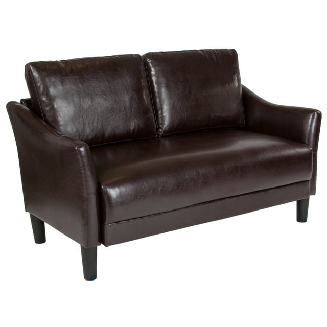 Flash Furniture Asti Upholstered Loveseat in Brown LeatherSoft