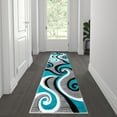 thumbnail image 1 of Flash Furniture Athos Rectangular Contemporary White, Black, Grey, Turquoise Area Rug, 2' x 7', 1 of 7