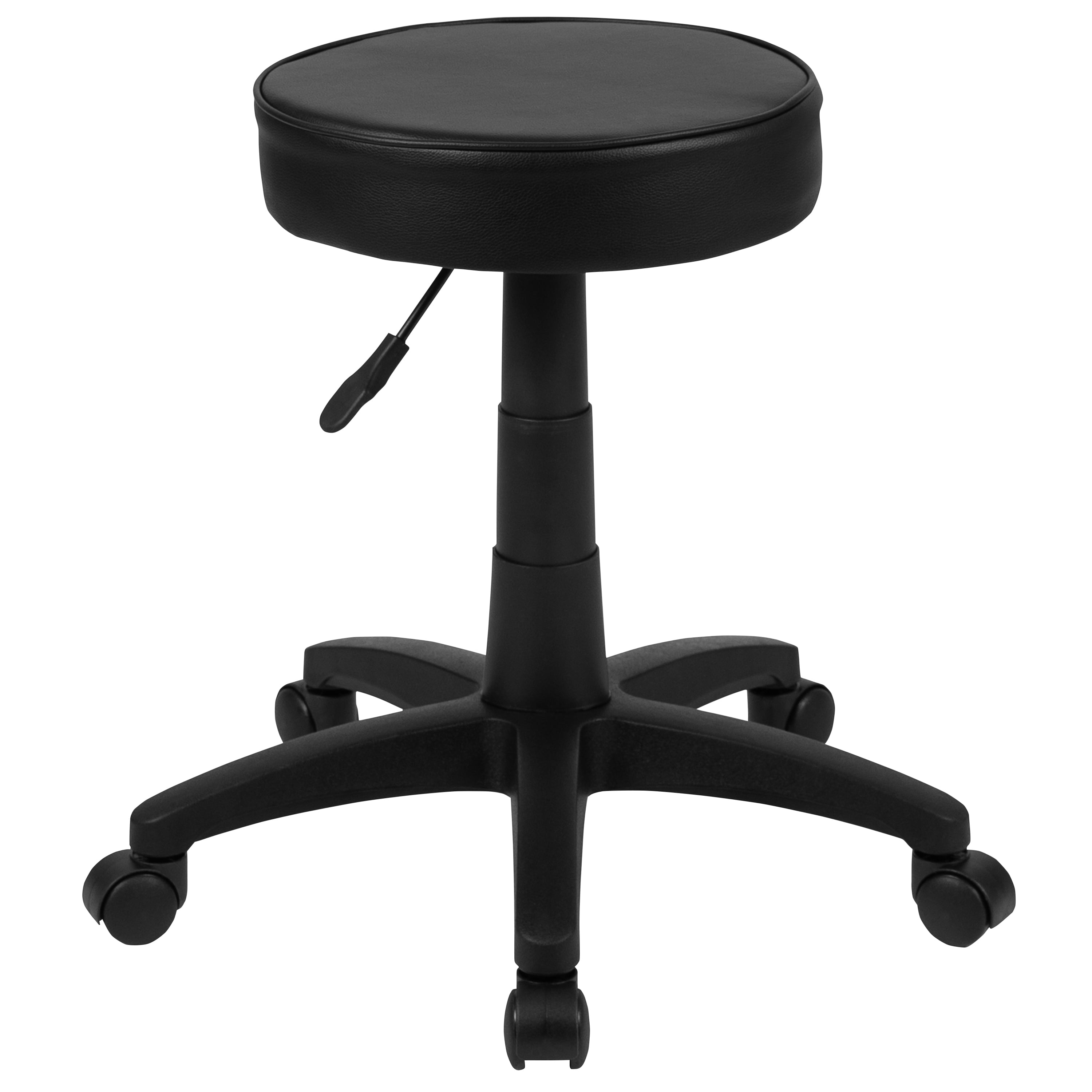 Flash Furniture Baker Black Adjustable Doctors Stool on Wheels with