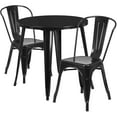 thumbnail image 1 of Flash Furniture Baker Commercial Grade 30" Round Black Metal Indoor-Outdoor Table Set with 2 Cafe Chairs, 1 of 5