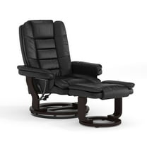 Flash Furniture Bali Contemporary Multi-Position LeatherSoft Recliner Chair with Ottoman, Black