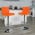 thumbnail image 1 of Flash Furniture Bar Stool with Adjustable Height & Swivel, Orange, Set of 2, 1 of 6