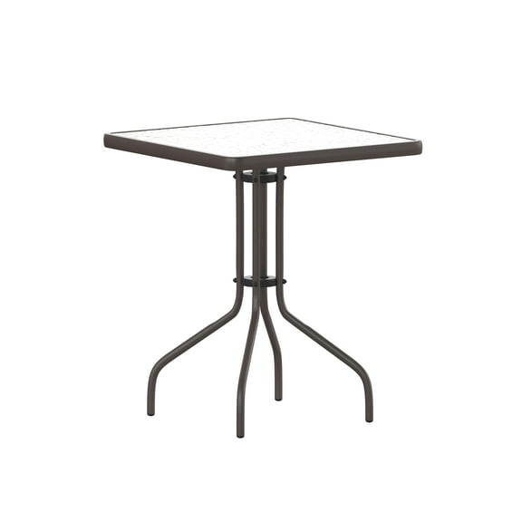 Flash Furniture Barker 23.5'' Bronze Square Tempered Glass Metal Table