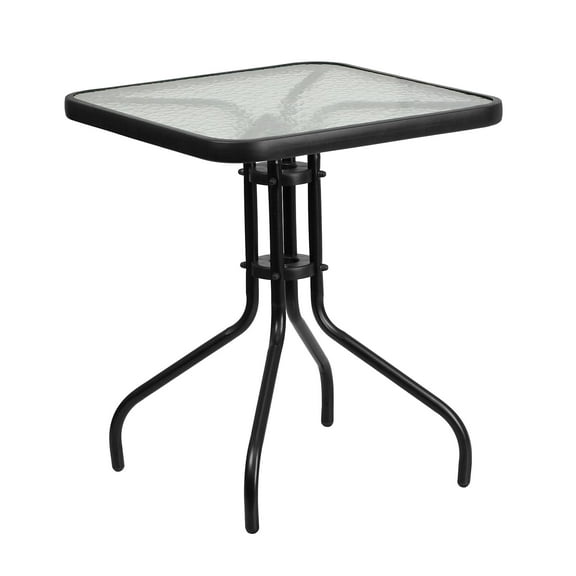 Flash Furniture Barker 23.5'' Square Tempered Glass Metal Table CA1