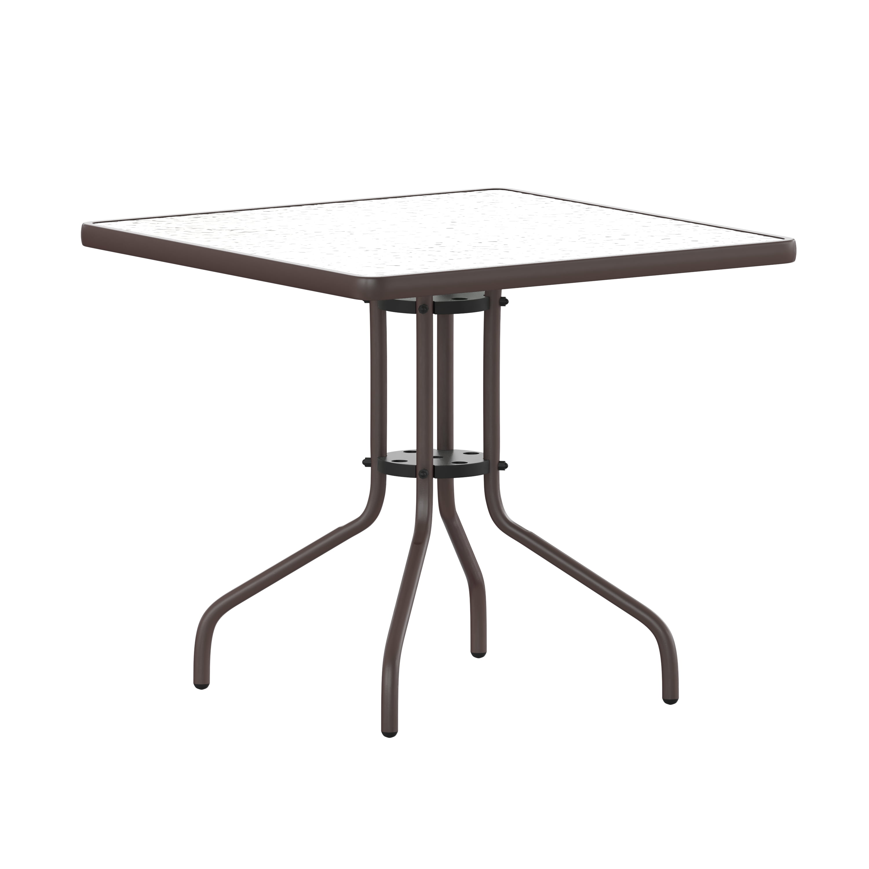 Flash Furniture Barker 31.5\'\' Bronze Square Tempered Glass Metal Table
