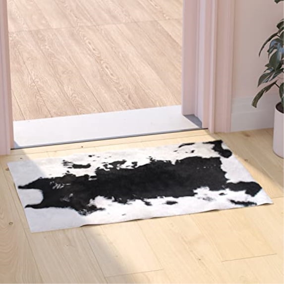 Flash Furniture Barstow Rectangular Modern White, Black Area Rug, 2' x 3'