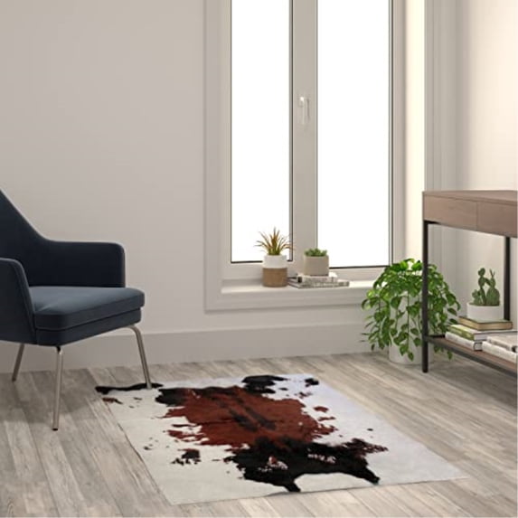 Flash Furniture Barstow Rectangular Modern White, Black, Brown Area Rug, 3' x 5'