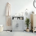 thumbnail image 1 of Flash Furniture Bathroom Storage Cabinet Organizer with Two Magnetic Closure Doors, In-Cabinet Adjustable Shelf, and Upper Open Shelf in Gray, 1 of 11