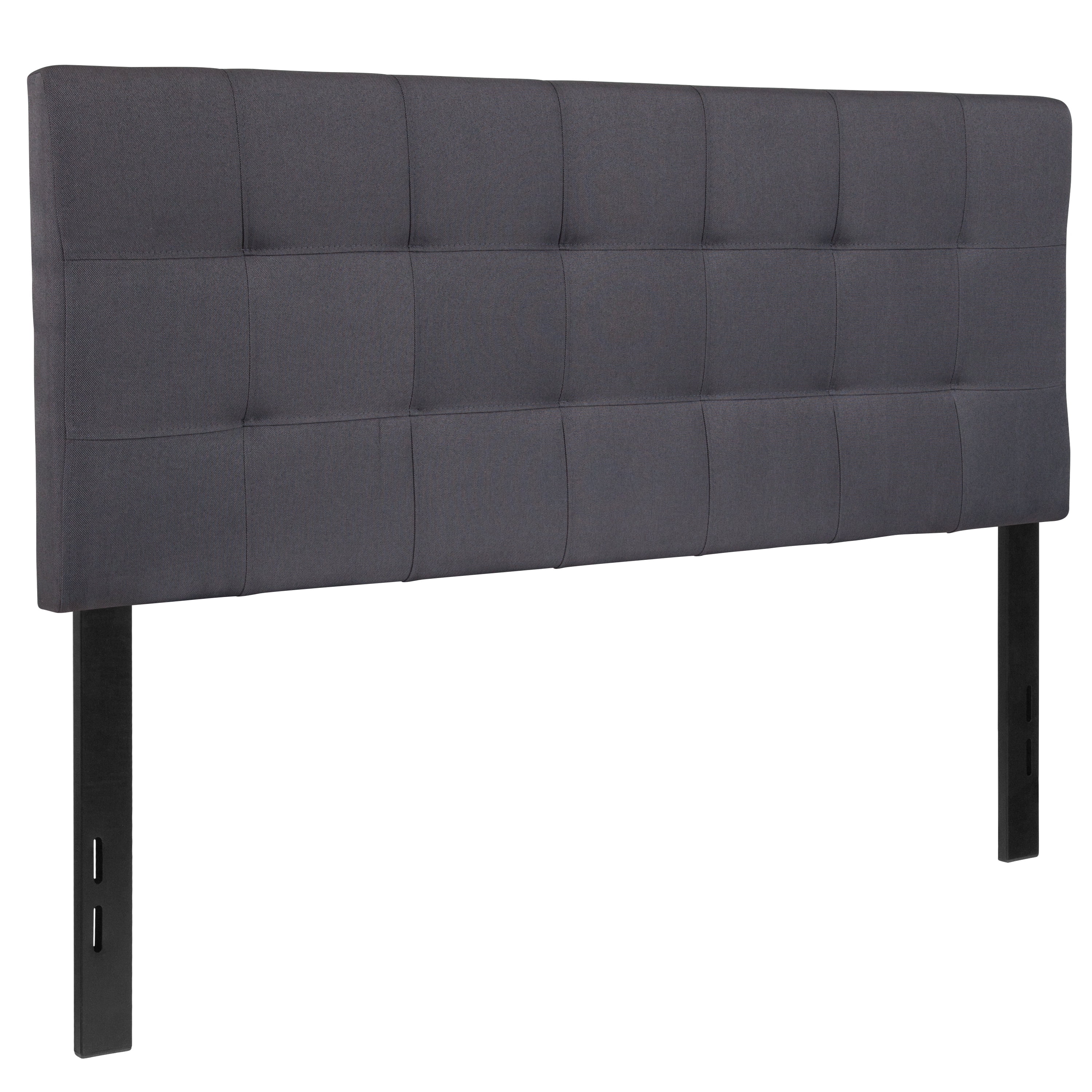Dark Gray Full Upholstered Tufted Headboard with Metal Frame