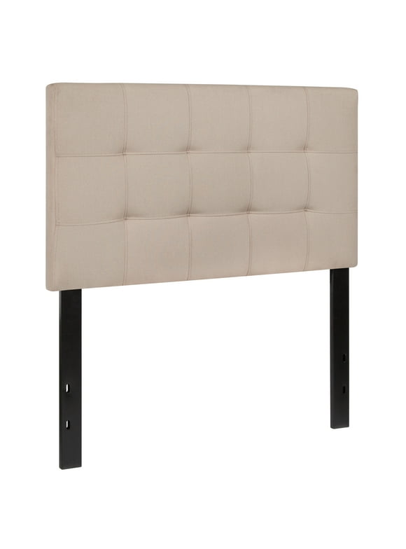 Flash Furniture Bedford Tufted Upholstered Twin Size Headboard in Beige Fabric