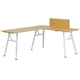 thumbnail image 1 of Flash Furniture Beech Laminate L-Shape Computer Desk with White Metal Frame, 1 of 3