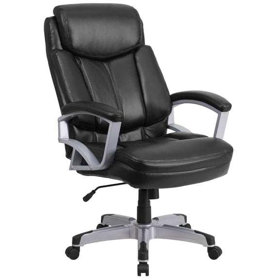Flash Furniture Big & Tall LeatherSoft Executive Swivel office Chair with Arms, Black