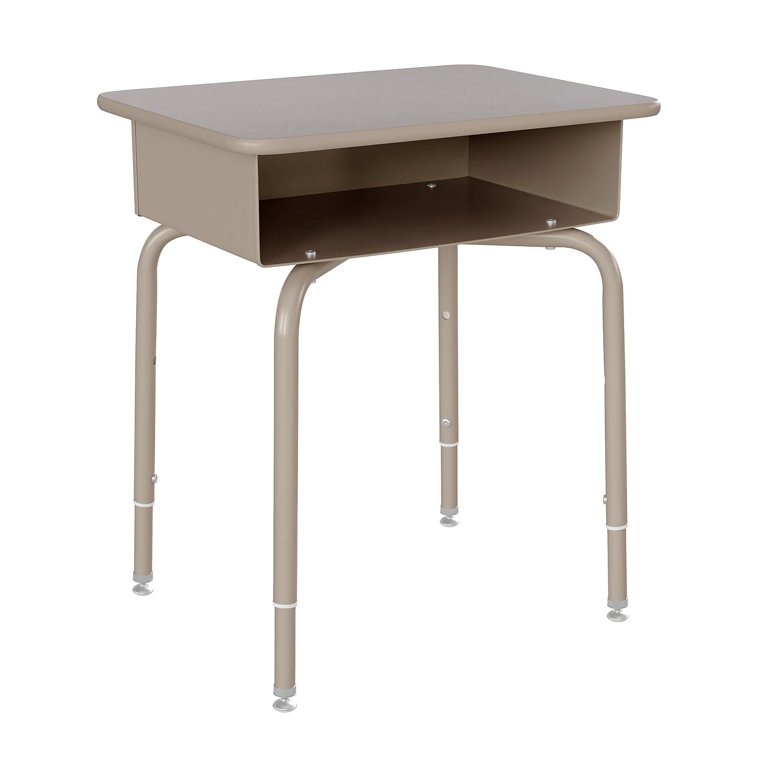 Flash Furniture Student Desk with Open Front Metal Book Box - Gray