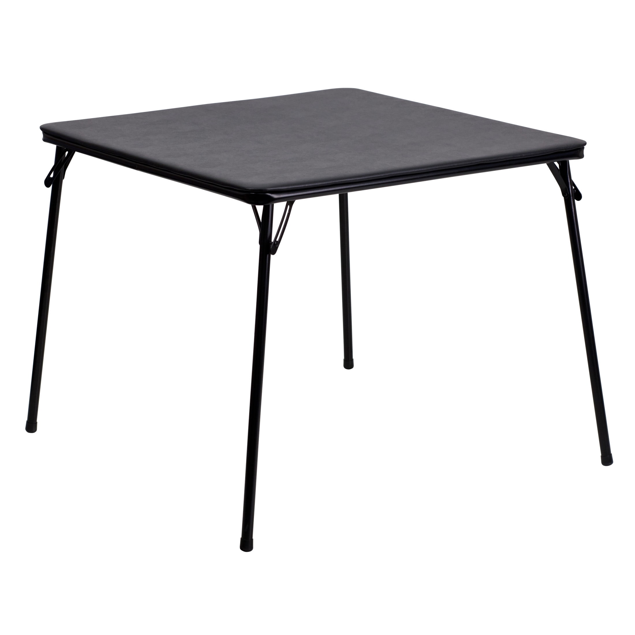 Flash Furniture Vinyl Covered Padded Folding Card Table for Game Rooms and Banquets Black