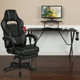 thumbnail image 1 of Flash Furniture Black Gaming Desk with Cup Holder/Headphone Hook/Monitor Stand & Black Reclining Back/Arms Gaming Chair with Footrest, 1 of 12