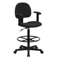 thumbnail image 1 of Flash Furniture Bruce Black Patterned Fabric Drafting Chair with Adjustable Arms (Cylinders: 22.5''-27''H or 26''-30.5''H), 1 of 11