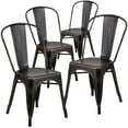 thumbnail image 1 of Flash Furniture Blake Commercial Grade 4 Pack Distressed Copper Metal Indoor-Outdoor Stackable Chair, 1 of 7
