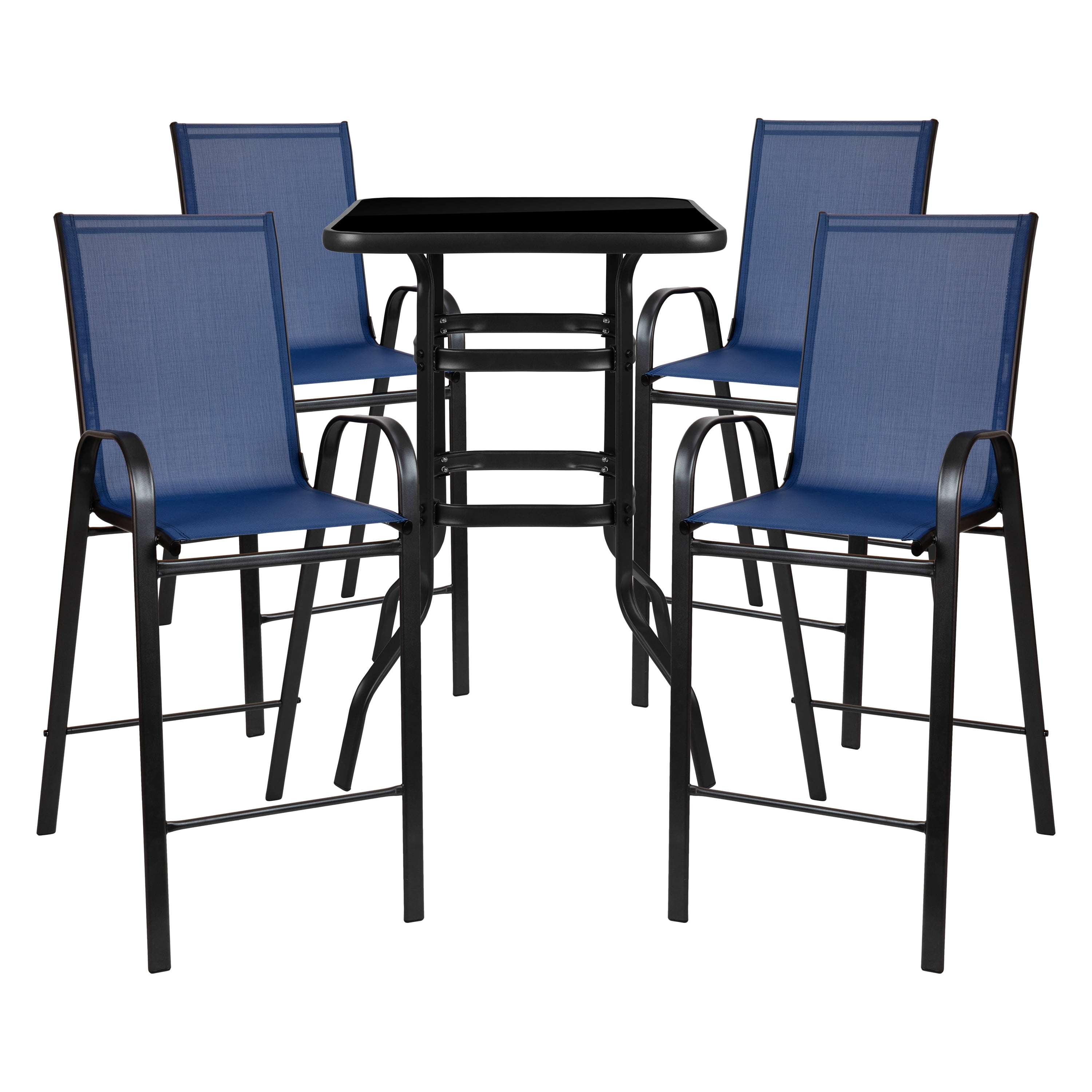 Flash Furniture Brazos Outdoor Dining Set 4Person Bistro Set