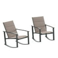 thumbnail image 1 of Flash Furniture Brazos Outdoor Rocking Chairs with Flex Comfort Material Brown 2/Pack, 1 of 9