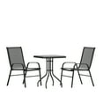 thumbnail image 1 of Flash Furniture Brazos Series 3-Piece Steel Glass Patio Table and Chair Set, Black, 1 of 12