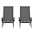 thumbnail image 1 of Flash Furniture Brazos Set of 2 Adjustable Chaise Lounge Chairs with Arms, All-Weather Outdoor Five-Position Recliners, Black/Black, 1 of 13