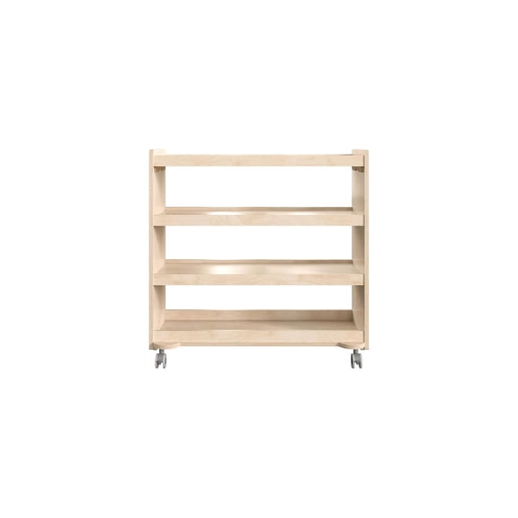 Flash Furniture Bright Beginnings Mobile 3-Section Storage Cart 31.5"H x 31.5"W x 15.75"D Brown