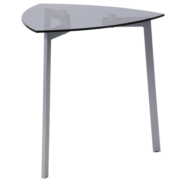Flash Furniture Brighton Collection Smoked Glass Triangular Side Table