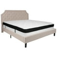 thumbnail image 1 of Flash Furniture Brighton King Size Tufted Upholstered Platform Bed in Beige Fabric with Memory Foam Mattress, 1 of 5