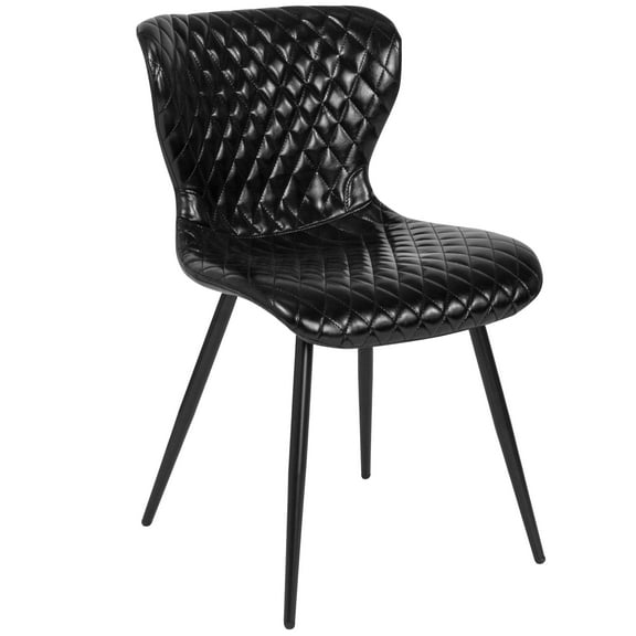 Flash Furniture Contemporary Upholstered Chair in Black Vinyl
