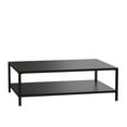 thumbnail image 1 of Flash Furniture Brock Outdoor 2 Tier Patio Coffee Table Commercial Grade Black Coffee Table for Deck, Porch, or Poolside-Steel Square Leg Frame, 1 of 11