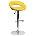 thumbnail image 1 of Flash Furniture Brook Contemporary Yellow Vinyl Rounded Orbit-Style Back Adjustable Height Barstool with Chrome Base, 1 of 9