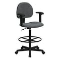 thumbnail image 1 of Flash Furniture Bruce Drafting Chair with Arms, Gray, 1 of 7