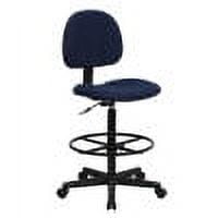 Navy Blue Fabric Swivel Drafting Chair with Adjustable Foot Ring
