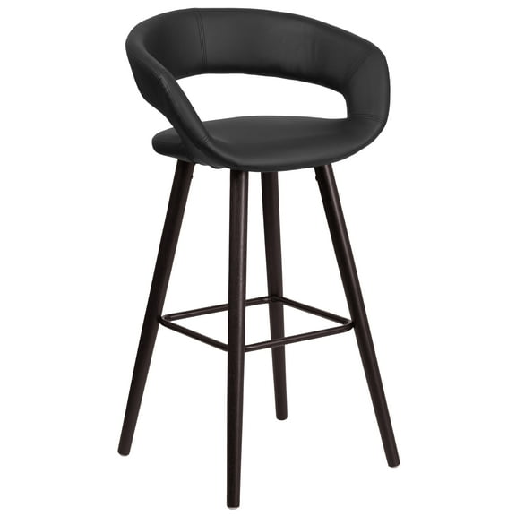 Flash Furniture Brynn Contemporary Vinyl Barstool, Black