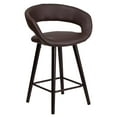 thumbnail image 1 of Flash Furniture Brynn Series 23.75'' High Contemporary Cappuccino Wood Counter Height Stool in Brown Vinyl, 1 of 12