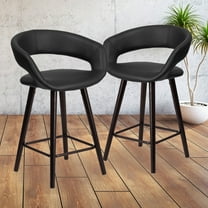 Flash Furniture Brynn Vinyl Counter Stool, Black, Set of 2