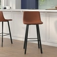 thumbnail image 1 of Flash Furniture Caleb 28.75"H Square Adjustable Low Back Barstool, Cognac/Black, 1 of 12