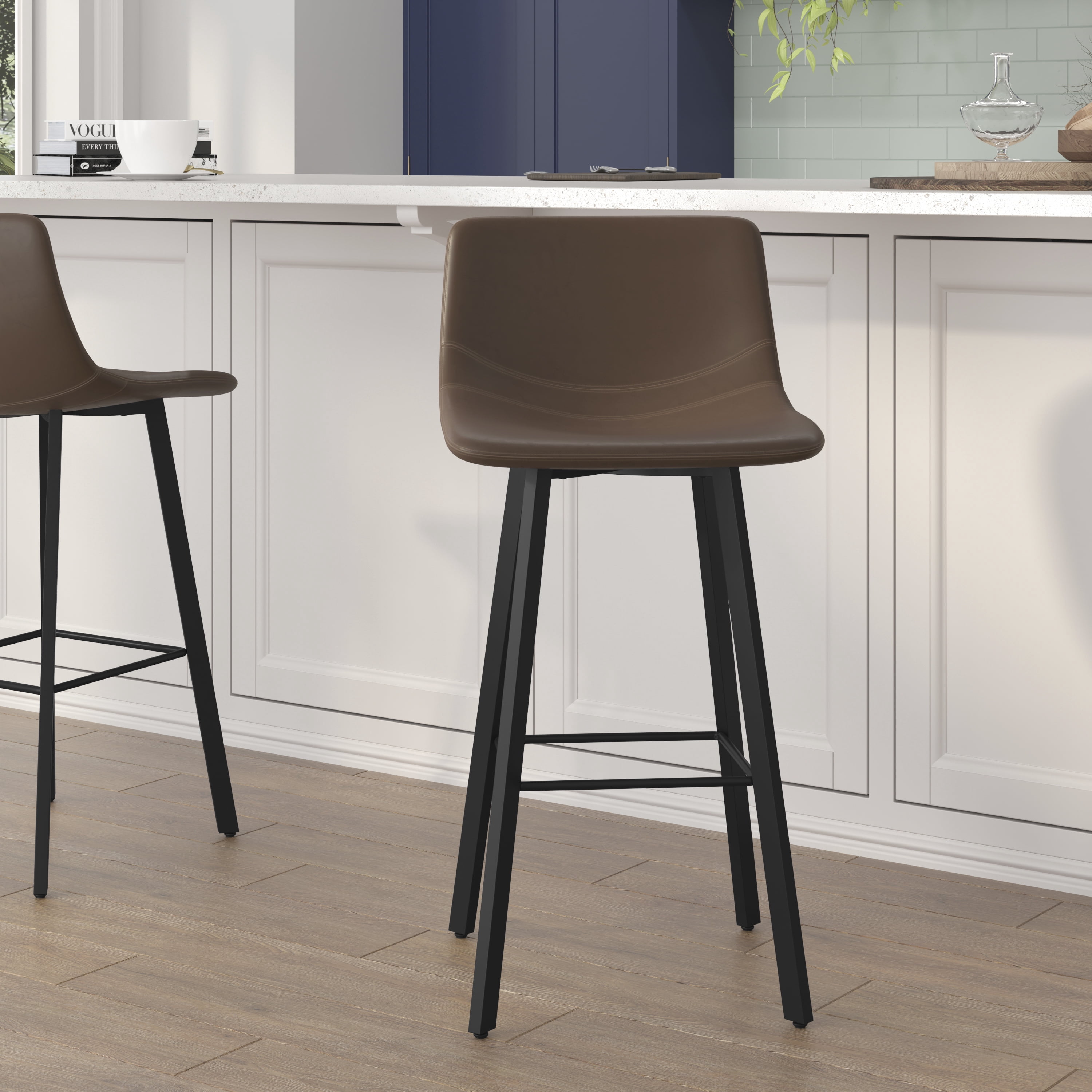 Flash Furniture Caleb Collection LeatherSoft Barstool, Chocolate Brown — free download