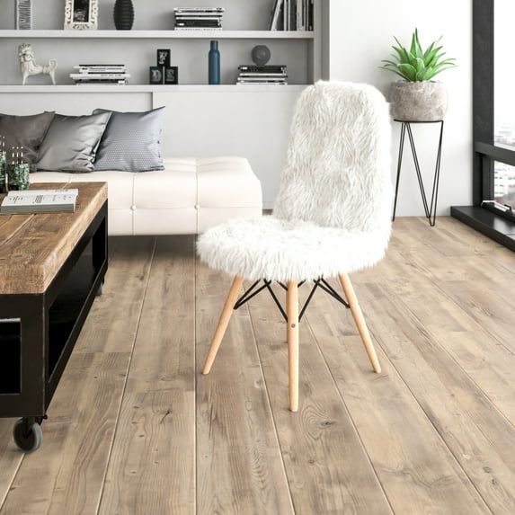 Flash Furniture Calvin Shaggy Dog White Accent Chair